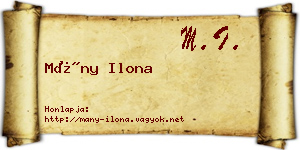 Mány Ilona névjegykártya