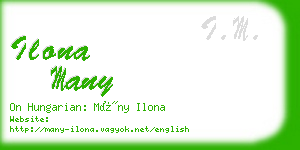 ilona many business card